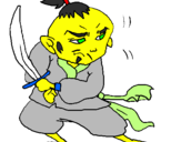 Desenho Guerreiro com espada pintado por PAI DA SLIM CHIN