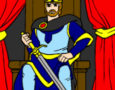 Desenho Cavaleiro rei pintado por rei artur