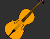 Desenho Violino pintado por Helena Linhares