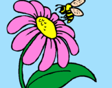 Desenho Margarida com abelha pintado por Gigi