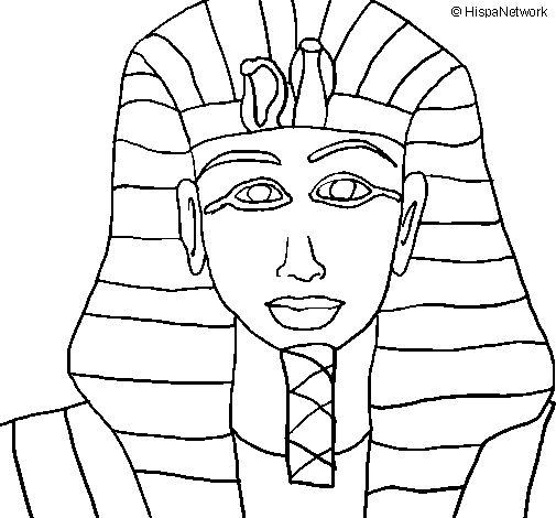 Desenho Tutankamon pintado por kakau