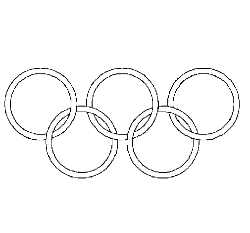 Desenho Argolas dos jogos olimpícos pintado por simbolo