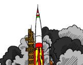 Desenho Lançamento foguete pintado por Gláuber