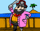 Desenho Pirata a bordo pintado por leo