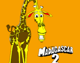 Desenho Madagascar 2 Melman pintado por girafa