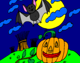 Desenho Paisagem Halloween pintado por nuno miguel