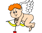 Desenho Cupido pintado por anjo