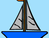 Desenho Barco veleiro pintado por Amelia
