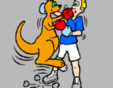 Desenho Canguro boxeador pintado por laureston filho