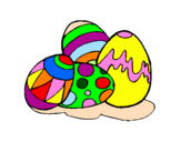 Desenho Ovos de páscoa pintado por Adriana