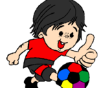 Desenho Rapaz a jogar futebol pintado por PEDRO