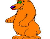 Desenho Urso pintado por Arthur