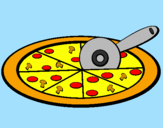 Desenho Pizza pintado por Marlon
