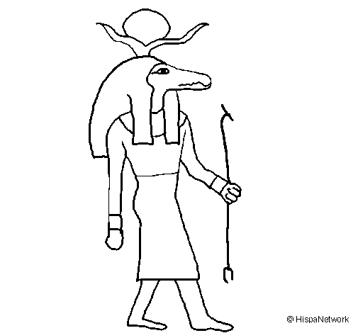 Desenho Sobek II pintado por kakau