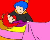 Desenho A princesa a dormir e o príncipe pintado por vitoria  m    ribas