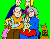 Desenho Família pintado por camila