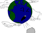 Desenho Terra doente pintado por Camila