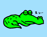 Desenho Crocodilo a dormir pintado por henrique