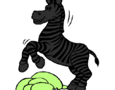 Desenho Zebra a saltar pedras pintado por maxi