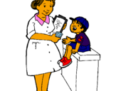 Desenho Enfermeira e menino pintado por enfergata