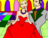 Desenho Princesa e príncipe no baile pintado por camilla lorena