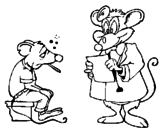 Desenho Doutor e paciente rato pintado por Marco