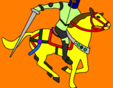 Desenho Cavaleiro a cavalo IV pintado por clovis