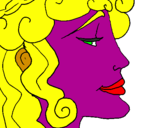 Desenho Cabeça de mulher pintado por amanda
