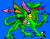Desenho Dragão agressivo pintado por caio