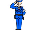 Desenho Polícia a saudar pintado por Guarda Belo