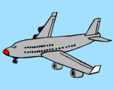 Desenho Avião de passageiros pintado por tam