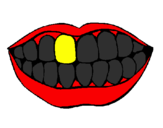 Desenho Boca e dentes pintado por macaquinho