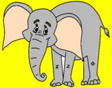 Desenho Elefante feliz pintado por felipe