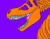 Desenho Esqueleto tiranossauro rex pintado por vitor chaves