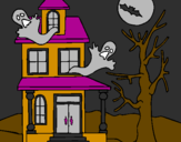 Desenho Casa do terror pintado por ana  clara  cinquarolli