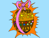 Desenho Ovo de Páscoa brilhante pintado por ovo pascual