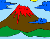Desenho Monte Fuji pintado por dhara