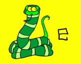 Desenho Serpente pintado por serpente