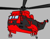 Desenho Helicoptero de resgate pintado por Gustavo