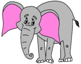 Desenho Elefante feliz pintado por Bruno