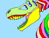 Desenho Esqueleto tiranossauro rex pintado por barbara lavrador