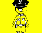 Desenho Agente de polícia pintado por caio