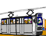 Desenho Eléctrico com passageiros pintado por max