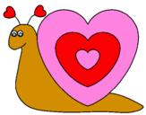 Desenho Caracol coração  pintado por Bruna