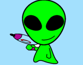 Desenho Alienígena II pintado por gabriel  adora  colorir