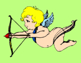 Desenho Cupido a voar pintado por thais cristina dos santos