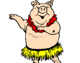 Desenho Porco havaiano pintado por joão pedro da silva ramos