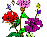 Desenho Conjunto floral pintado por KALL