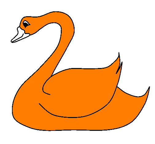 Desenho Cisne pintado por ganso