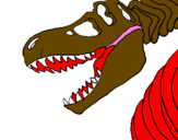 Desenho Esqueleto tiranossauro rex pintado por Arthur Ferrão